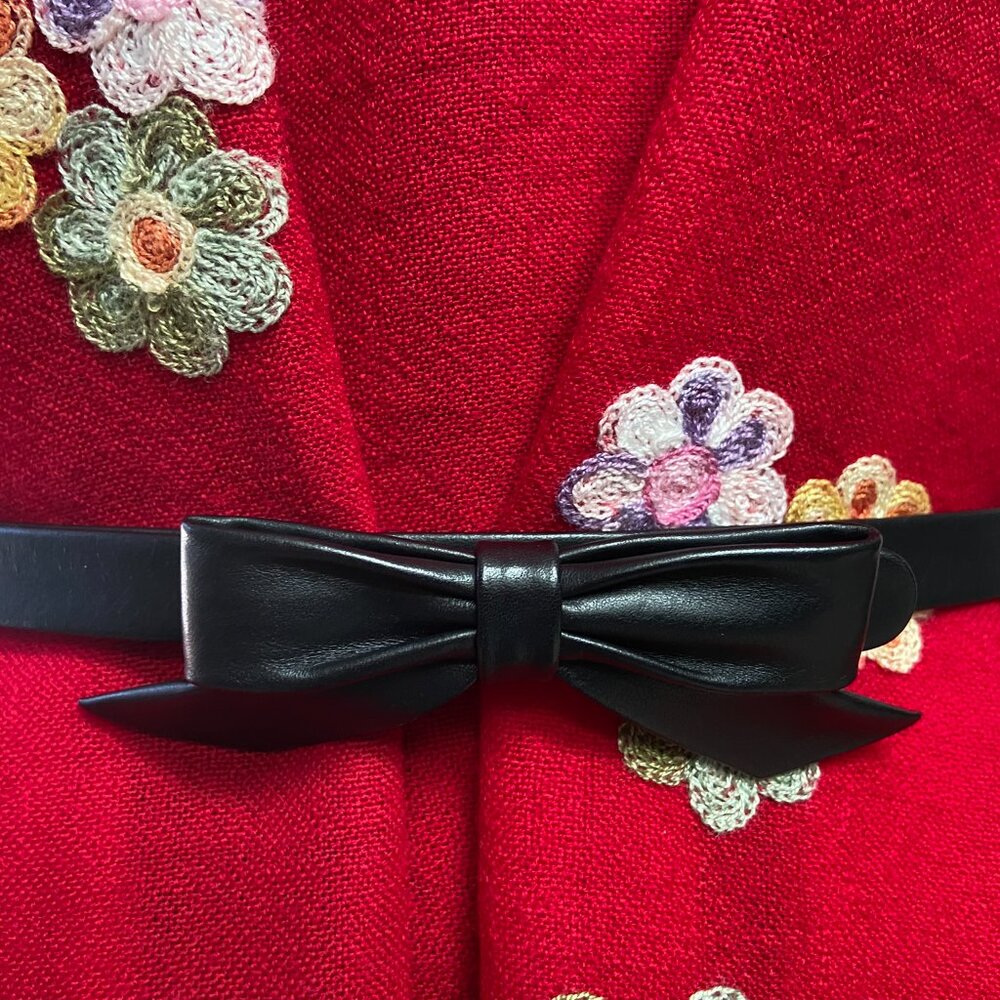 Louis Vuitton Black Leather Bow Bel